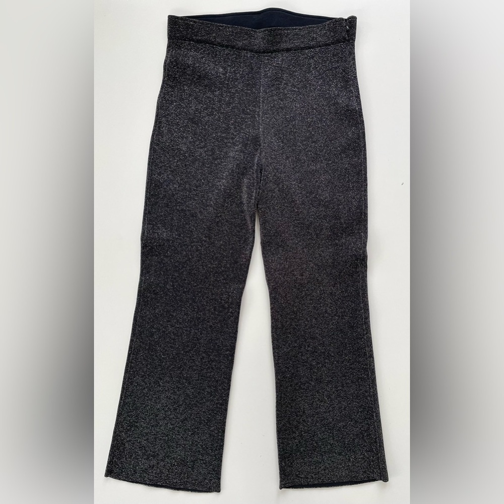 Soft Surroundings Black Gold Glitter Sparkle Wide Leg Pull On Pants Size LARGE